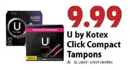 Festival Foods U by Kotex Click Compact Tampons offer