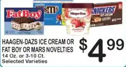 Foodland Haagen-Dazs ice cream or fat boy or mars novelties offer