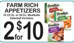 Foodland Farm Rich appetizers offer