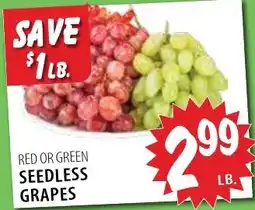 Karns Red or Green Seedless Grapes offer