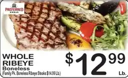 Foodland Preferred Angus Whole Ribeye Boneless offer