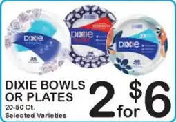 Foodland Dixie bowls or plates offer