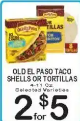 Foodland Old El Paso taco shells or tortillas offer