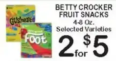 Foodland Betty Crocker fruit snacks offer