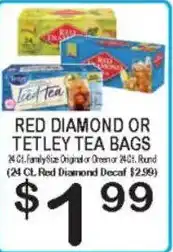 Foodland Red diamond or tetley tea bags offer