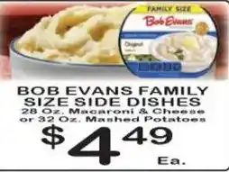 Foodland Bob Evans family size side dishes offer