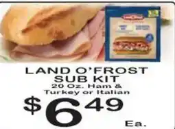 Foodland Land o'Frost sub kit offer