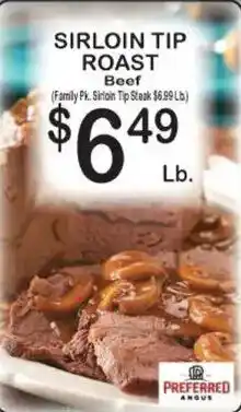 Foodland Preferred Angus Sirloin Tip Roast Beef offer