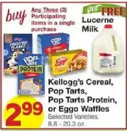 United Supermarkets Kellogg's Cereal, Pop Tarts, Pop Tarts Protein, or Eggo Waffles offer