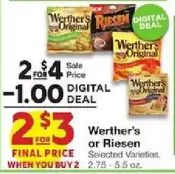 United Supermarkets Werther's or Riesen offer