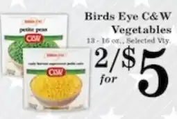 Harvest Foods Birds Eye C&W Vegetables offer