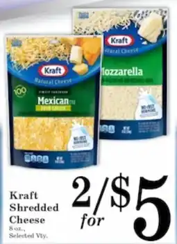Harvest Foods Kraft shredded cheese offer