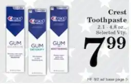 Harvest Foods Crest toothpaste offer