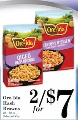 Harvest Foods Ore-Ida Hash Browns offer