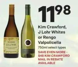 Coborn's Kim Crawford, J Lohr Whites or Rengo Valpolicella offer