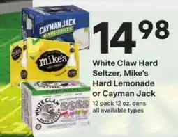 Coborn's White Claw Hard Seltzer, Mike's Hard Lemonade or Cayman Jack offer