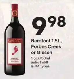 Coborn's Barefoot 1.5L, Forbes Creek or Giesen offer