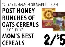 Karns Post honey bunches of oats cereals offer