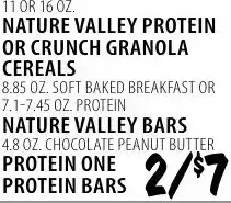 Karns Nature Valley protein or crunch granola cereals offer