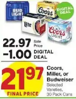 United Supermarkets Coors, Miller, or Budweiser offer