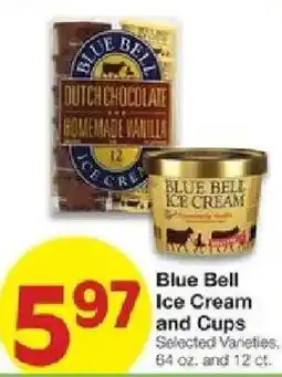 United Supermarkets Blue Bell Ice Cream and Cups offer