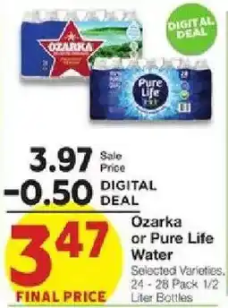 United Supermarkets Ozarka or Pure Life Water offer