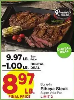 United Supermarkets Rancher's Reserve Bone-In Ribeye Steak offer