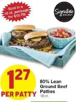 United Supermarkets Signature Select 80% Lean Ground Beef Patties offer