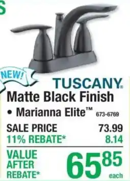 Menards Tuscany matte black finish marianna elite offer