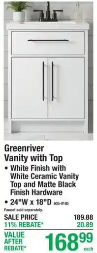 Menards Greenriver Vanity with Top offer