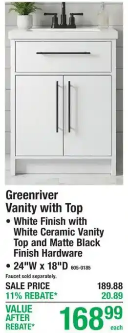 Greenriver Vanity with Top
