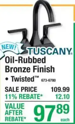 Menards Tuscany oil-rubbed bronze finish twisted offer