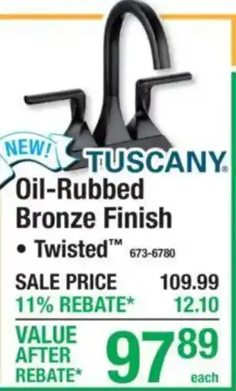 Tuscany oil-rubbed bronze finish twisted