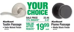 Menards Kwikset your choice offer