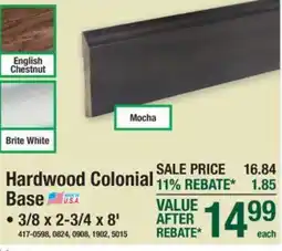 Menards Hardwood Colonial Base offer