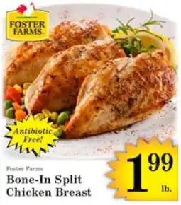 Harvest Foods Foster Farms Bone-In Split Chicken Breast offer