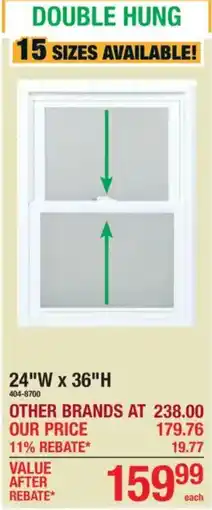 Menards Double hung window offer