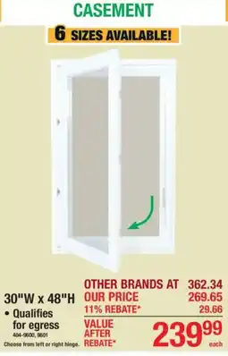 Menards Casement window offer