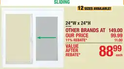 Menards Sliding Window offer