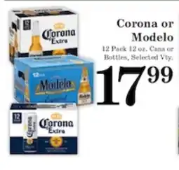 Harvest Foods Corona or Modelo offer