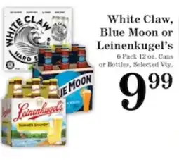 Harvest Foods White Claw, Blue Moon or Leinenkugel's offer