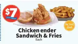 Food City Chicken ender Sandwich & Fries offer
