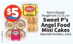 Food City Kern's Glazed Doughnuts or Sweet P's Angel Food Mini Cakes offer