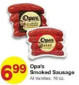 United Supermarkets Opa's Smoked Sausage offer