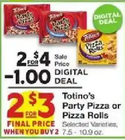 United Supermarkets Totino's Party Pizza or Pizza Rolls offer
