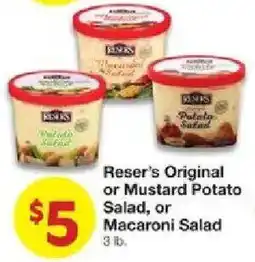 United Supermarkets Reser's Original or Mustard Potato Salad, or Macaroni Salad offer