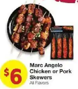 United Supermarkets Marc Angelo Chicken or Pork Skewers offer