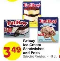 United Supermarkets Fatboy Ice Cream Sandwiches and Pops offer