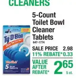 Menards Ty D-Bol toilet bowl cleaner tablets offer