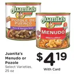 Ralphs Juanita's Menudo or Pozole offer
